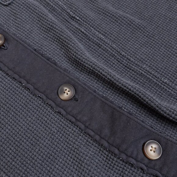 American Eagle Waffle Knit Hooded Jacket Dark Gray Oversized Medium - Picture 8 of 15